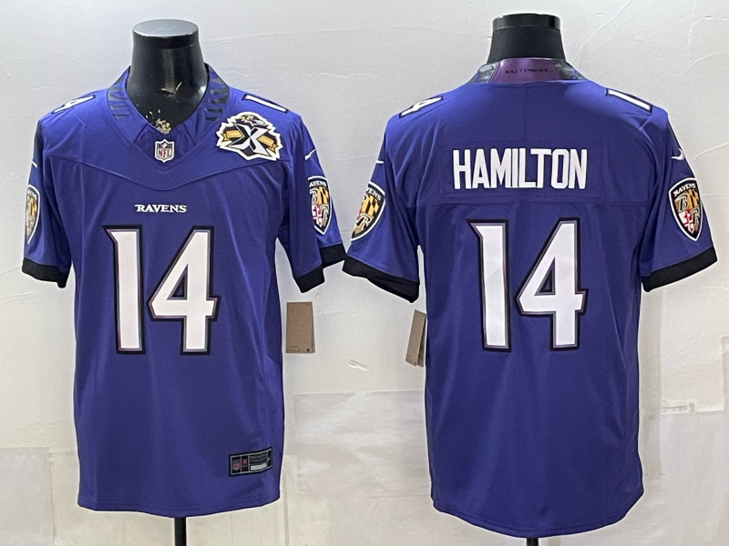 Men Baltimore Ravens #14 Hamilton blue Nike 2026 NFL Jersey 0522003